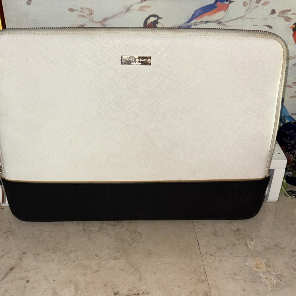 kate spade Cream and Black Two-Tone Laptop Tote